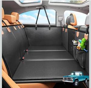 lot 41680 image: Back Seat Extender for Dogs, Hard Bottom Dog Car Seat Cover for Truck Back Seat, Dog Hammock for Car, Upgraded PU Leather Material, Larger Space, Holds 400lbs