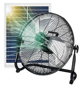 lot 41691 image: DBF 16 Solar Powered Fan - 20000mAh Rechargeable Floor Fan with 30W Solar Panel & AC Adapter 12 Speeds Tilt Head High Velocity Cordless Portable Fans for Home Camping Garage Outage Outdoor - Retail $99