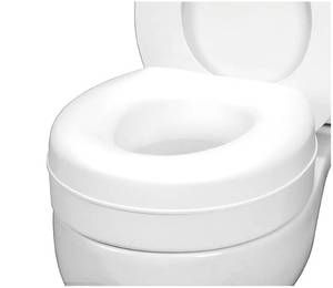 lot 60467 image: HealthSmart Enhanced Comfort 5 Raised (Round) Toilet Seat Risers for Seniors 5 Slip Resistant Pads - 15.7 x 15.2 x 6.1