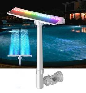lot 60469 image: Pool Fountain with 10-Color Lights,Solar Pool Fountain and Auto Light Sensing 360° Adjustable Dual Spray High Pool Sprinkler for Above and In-ground Pools