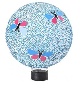 lot 60477 image: Gazing Ball 8 Inch Butterfly Glass Mosaic Garden Globe Outdoor Gazing Globe Yard Ornament for Garden Yard Home Lawn Outdoor Decoration Gift for Women (Not Solar Powered)