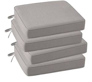 lot 60479 image: Outdoor Sunbrella Square Corner Seat Cushion, 18.5x16x3 Set of 4 Non Slip Outdoor Seat Cushion Pads with Removable Cover for Patio Furniture Garden Yard Lawn Specrtum Pebble