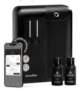 lot 60485 image: AromaPlan 2025 HVAC Waterless Oil Diffuser, Smart Scent Air Machine (2 Fragrances Included)- Whole House & Commercial Hotel Collection Diffuser Cold Air Tech, App & Tourch Control,2000 Sq. Ft -Black
