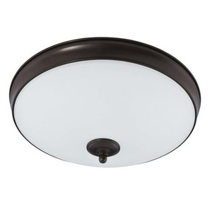 lot 60489 image: Good Earth Lighting Legacy 15-inch LED Flush Mount - Bronze Dimmable 1500 Lumen 3000K Energy Star 50,000 Hour Rated Lamp Life