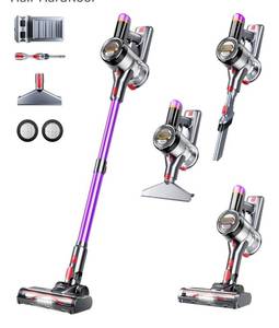 lot 60490 image: Cordless Vacuum Cleaner, 500W40Kpa60Mins Vacuum Cleaners for Home, Anti-tangle Stick Vacuum with Self-Standing, Wall Mount Charging, LDE Display, Wireless Vacuum