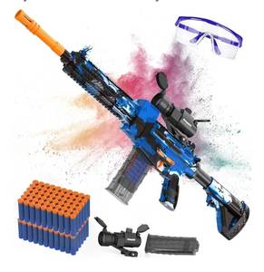 lot 60491 image: Automatic Toy Foam Blaster with Scope, Electric Toy Gun Dart Blaster with 120 Foam Darts for Guns, Goggles, Air Pocket Technology Outdoor Shooting Game Kids Toys