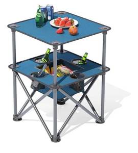 lot 60515 image: Folding Camping Table,Beach Tables for Sand Foldable,Camp Table,Comes with 4 Cup Holders and Storage Bags,Quick Unfolding and Folding, Suitable for Camping