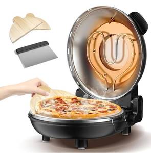 lot 60524 image: Amzmoon Pizza Oven Indoor Portable, 12 Inch Countertop Indoor Pizza Oven, Pizza Maker Machine For Home, Pizza Cooker with Timer And Temperature Control Mini Smart, Black, CZP-12SWT
