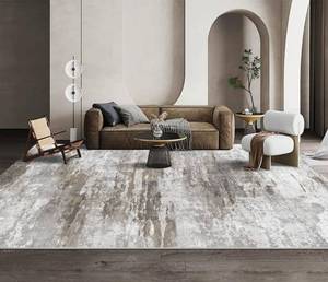lot 60525 image: OMERAI Washable Area Rug 6x9, Grey & Brown Washable Rugs for Living Room, Modern Abstract Carpet for Bedroom Dining Room Office Kitchen, Ultra-Thin Non Slip Stain Resistant