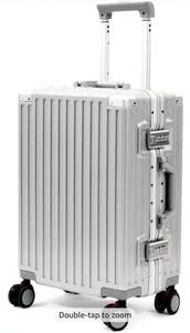 lot 60533 image: Carry On Luggage 22x14x9 Airline Approved, Zipperless Luggage Carry On, Hard Shell Suitcases with TSA Lock, Lightweight Carry On Suitcases with Aluminum Frame (silver, 20inch)