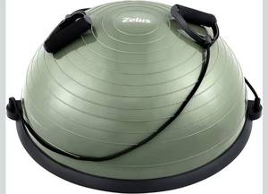lot 60535 image: ZELUS Balance Ball Trainer with Resistance Bands and Foot Pump, Inflatable Yoga Ball for Home Gym Workouts, 23 Inch Exercise Half Ball for Balance Training Core Strength Fitness More, 330lb Cap