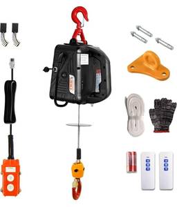 lot 60540 image: 3-in-1 Electric Hoist Winch 1500W Portable Power Electric Winch 110 Volt 16 ftmin 25ft Lifting Height with 1100Lbs Loading Capacity for Superior Lifting & Pulling
