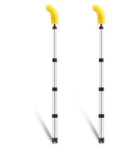 lot 50704 image: Liliful 2 Pcs Gutter Cleaning Brush Roofing Guard Cleaner Tool Gutter Cleaning Tools Gutter Guard Brush with 6.3 ft Telescopic Pole, Easy to Remove and Clean Leaves Debris from The Ground