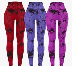 lot 50706 image: OVESPORT 3 Pack Tie Dye Seamless High Waisted Workout Leggings for Women Scrunch Butt Lifting Yoga Gym Athletic Pants. XL