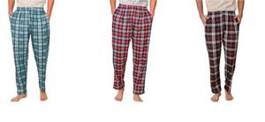 lot 50721 image: Lot of 2 Moolmeyno 3 Pack Mens Pajama Pants Silk Satin Pj Plaid Loungewear Lounge Pants With Pockets Para Hombres Sleepwear. 5XL