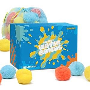 lot 50759 image: Ingleburts Reusable Water Balloons X-Large (3) Splash Water Balls for Pool & Outdoor Backyard Games. (42 Pieces)