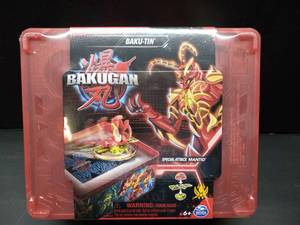 lot 50761 image: Bakugan Baku-Tin with Storage Tin Box & Special Attack Mantid, Customizable, Spinning Action Figure, for Ages 6 and Up - Retail $25