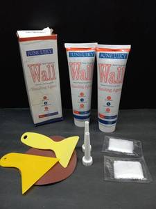 lot 50770 image: JUNRUIKY 2pcs Drywall Repair Kit, Wall Spackle Repair Paste with Scraper, Wall Mending Agent Quick and Easy Solution to Fill The Holes for Home Wall, Plaster Dent Repair and Wood Scratch Repair