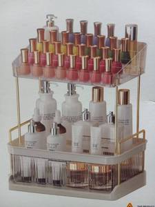 lot 50781 image: Multi-Layer Cosmetic Storage Organizer Rack, 12.5 x 8.2 x 14.3 inches, Detachable Design