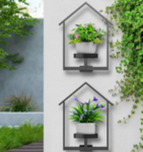 lot 50791 image: 2 Pack Plant Holder, Indoor Wall Mount Plant Stand, Wall Planters for Indoor Plants, House Shaped Wall Planters, Window Plant Shelves, Unique Wall Decor