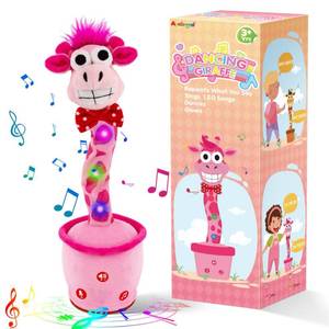 lot 50793 image: Ayeboovi 13 in. Tall, Dancing Talking Giraffe Toy, for ages 3 & Up, Repeats What You Say, Sings 120 Songs, Dances, and Glows