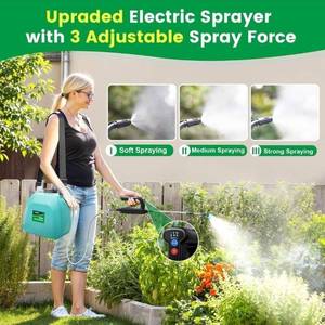lot 50800 image: Battery Powered Sprayer 2 Gallon, 2025 Upgrade Electric Sprayer with 3 Adjustable Speed, Battery Indicator, 4 Mist Nozzles, Rechargeable Retractable Wand with Adjustable Shoulder Strap