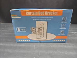 lot 50816 image: Antimbee 8-Piece Adhesive Curtain Rod Bracket Set - Retail $15