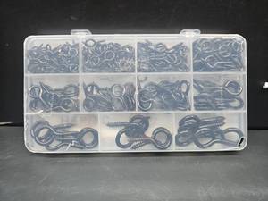 lot 50821 image: 250 Pcs Eye Hook Screw, Screw Eyes 0.75-1.75 Eye Bolts 9 Size Heavy Duty Eyelet Screw 