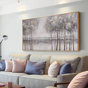 lot 29717 image: Tree Canvas Wall Art Gray Plant Wall Decor Abstract Artwork Framed Pictures Grey Misty Forest for Living Room Bedroom Office Home Decor 20x40 with Framed