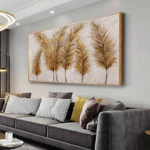 lot 29770 image: Wall Art Gold Leaf Abstract Wall Decor Canvas Prints Paintings Framed Artwork for Living Room Office Bedroom Home Decorations 20x40