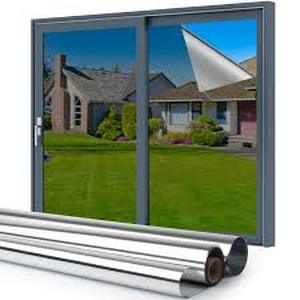 lot 29690 image: Silver Privacy Window Film One Way Daytime Mirror Tint Treatments UV Heat Control Sun Block Glass Door Reflective Window tinting Film for Home