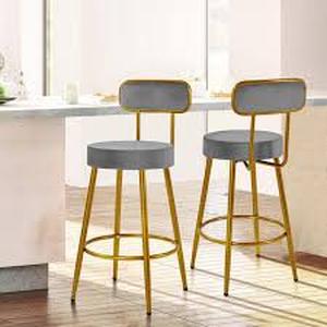 lot 29714 image: Yaheetech Cedernier Upholstered Counter Stool with Metal Frame - Retail - $94.99