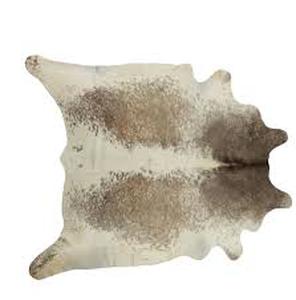 lot 29724 image: Tommy Handmade Cowhide Salt and Pepper TaupeWhite Area Rug - Retail - $1,168.95