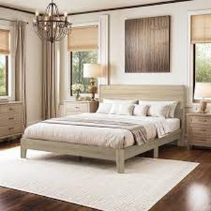 lot 29785 image: Allyannah Queen Bed with Headboard - Knotty Oak - Retail - $349.99