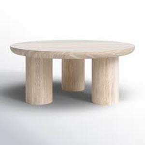 lot 29793 image: Columnia 40 In. solid Wood Round Coffee Table - Retail - $949.00