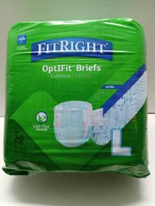 lot 100086 image: FACTORY SEALED - FitRight OptiFit Adult Briefs Size L
