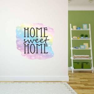 lot 100093 image: FACTORY SEALED - Design With Vinyl Home Wall Decals Home Sweet Home Cute Wall Art Sticker Feel The Love Home Sweet Home Multi Decal for Your Home - Size 40 in X 36 in