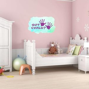 lot 100098 image: FACTORY SEALED - Design With Vinyl Home Wall Decals Got Chalk Cute Wall Art Sticker Got Chalk Textured Handprint On A Serene Blue Background - Size 40 in X 24 in