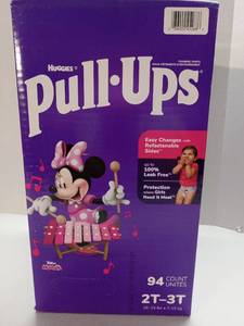 lot 100110 image: FACTORY SEALED - Huggies Pull-Ups Training Pants Girls 2T-3T (94 Count)