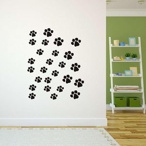 lot 100113 image: FACTORY SEALED - Design With Vinyl Home Wall Decals Paw Prints Cute Wall Art Sticker Elegant Imprints Black Paws On A Crisp White Background - Size 30 in X 24 in