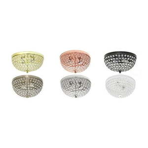 lot 100130 image: FACTORY SEALED - Elegant Designs 13  Glimmering Gem 2-Light Ceiling Flush Mount  for Living Room  Bedroom  Entryway  Hallway  Chrome