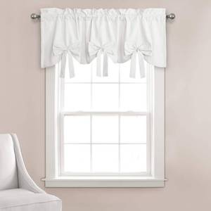 lot 100142 image: (UNUSED) Lush Decor Melody Bow Window Curtain Valance, 18 x 52  2 Header White