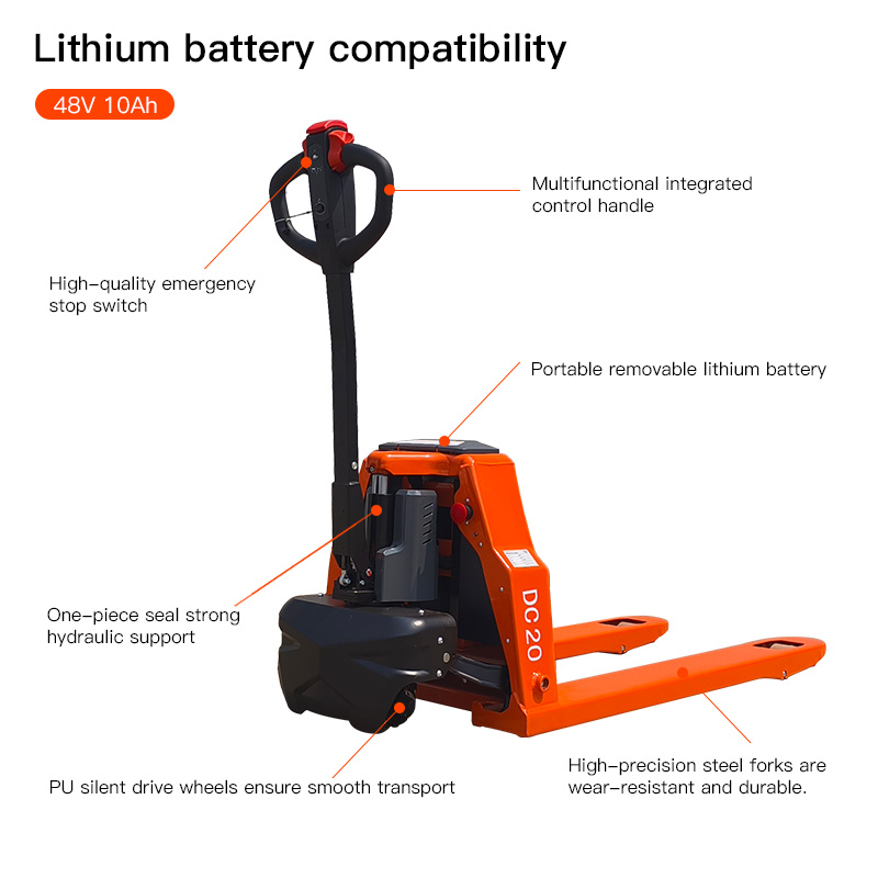 lot 3050E image: Spiderway 2025 Electric Pallet Truck 4400 lbs Load Capacity  48v lithium Battery  4 kmh Travel speed (Unused)
