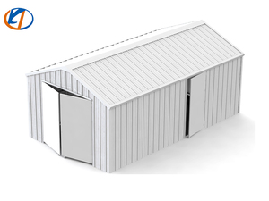 lot 5450 image: Unused KJ 12ft X 20ft Single Garage Metal Shed - K1220 - Cream