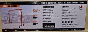 lot 5114 image: 2200lb Gantry Crane