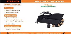 lot 5336 image: UNUSED - STARVOX Mini Skid Steer Stump Grinder SV-SG18B 18.3in Working Diameter