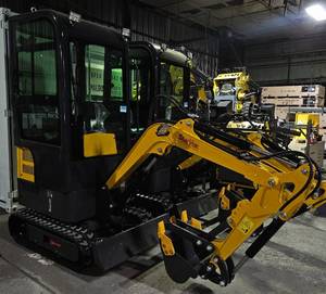 lot 5311 image: STARVOX Enclosed Cab Mini Excavator SV-ME15 Gasoline Engine 15Hp