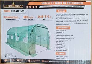 lot 5296 image: UNUSED LandHonor  LHR-GW1507, 15X7X7 WALK-IN GREENHOUSE