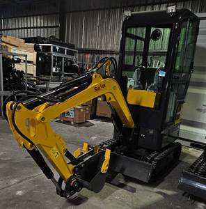 lot 5312 image: STARVOX Enclosed Cab Mini Excavator SV-ME15 Gasoline Engine 15Hp