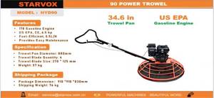 lot 5331 image: UNUSED - STARVOX 90 Power Trowel - 34.6in Trowel Pan 170 Loncin Gasoline Engine 6.5Hp